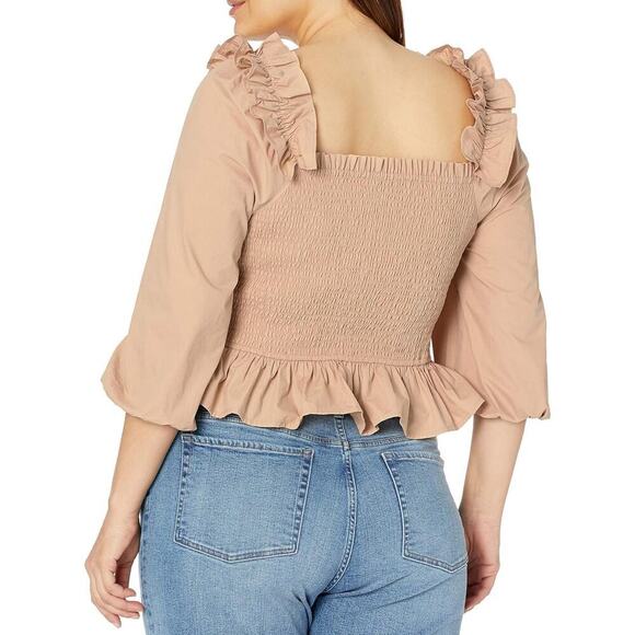 The Drop Women's Marisol Long-Sleeve Ruffle Smocked Top XXL - Picture 2 of 3